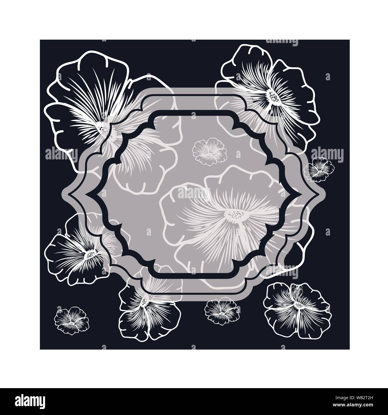 frame with flowers isolated icon Stock Vector Image & Art - Alamy