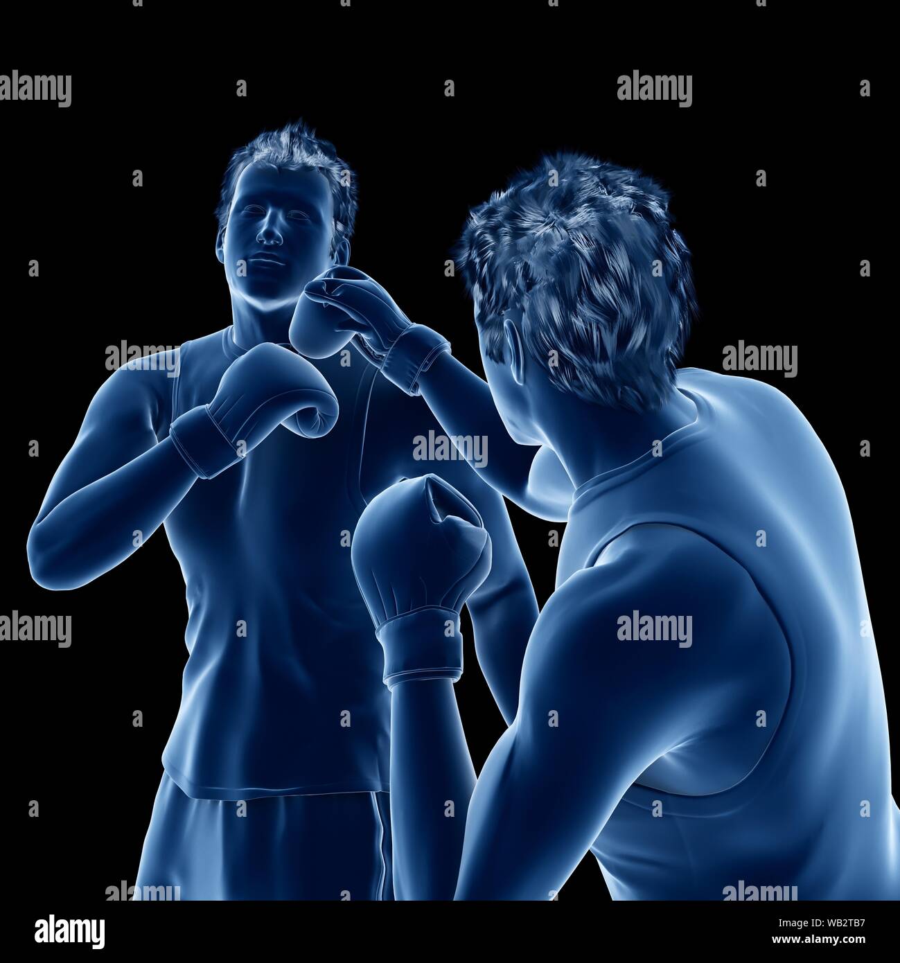 Two men boxing, computer illustration Stock Photo Alamy