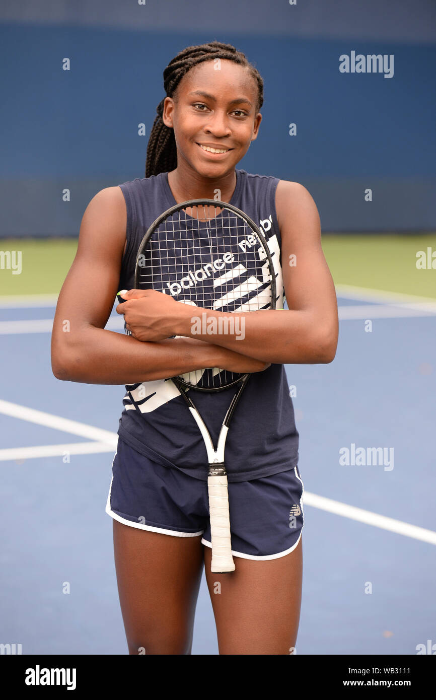 Flushing NY, USA. 23rd Aug, 2019. Coco Gauff poses for a portrait on