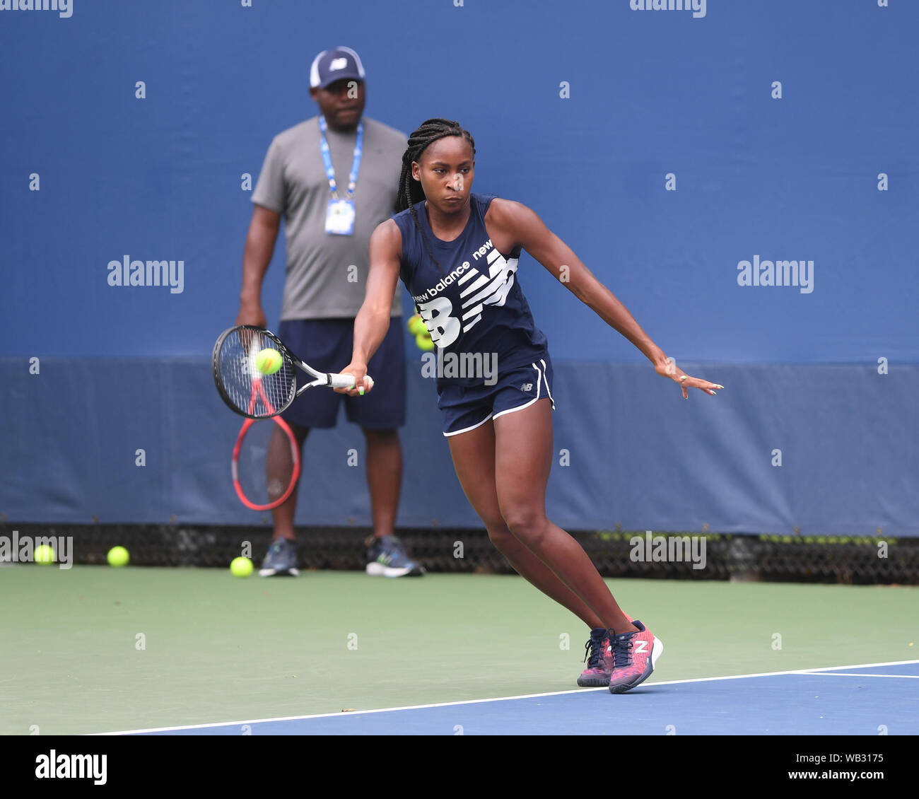 Flushing NY USA. 23rd Aug 2019. Coco Gauff and her father Corey