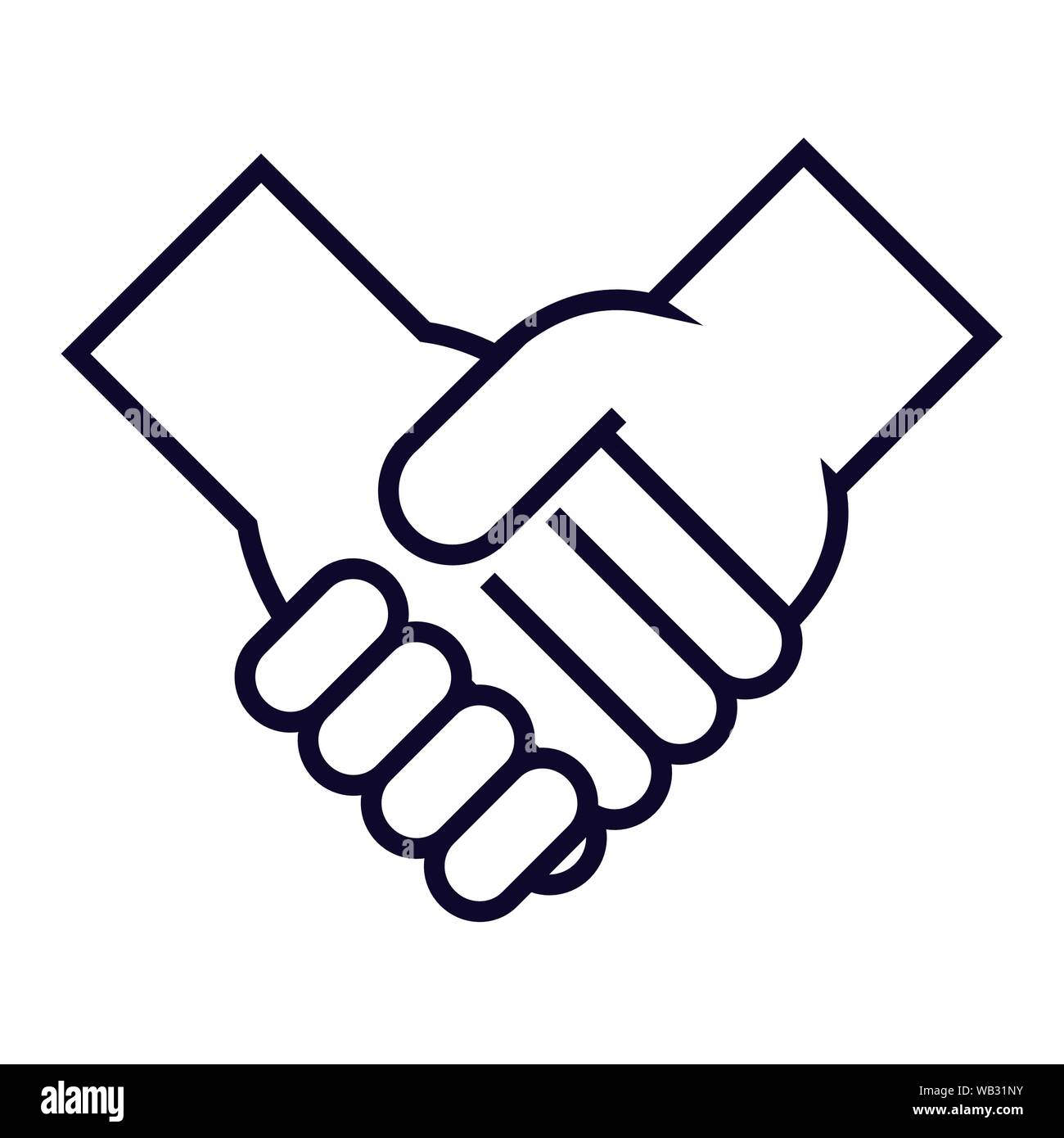 handshake icon flat design linear vector illustration Stock Vector ...