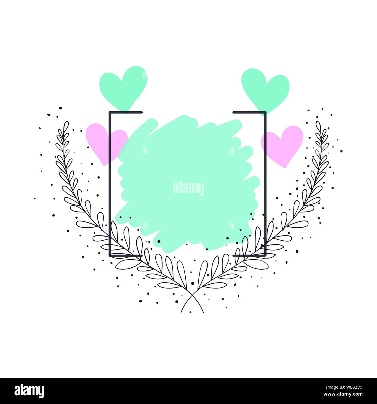 frame with flowers isolated icon Stock Vector Image & Art - Alamy