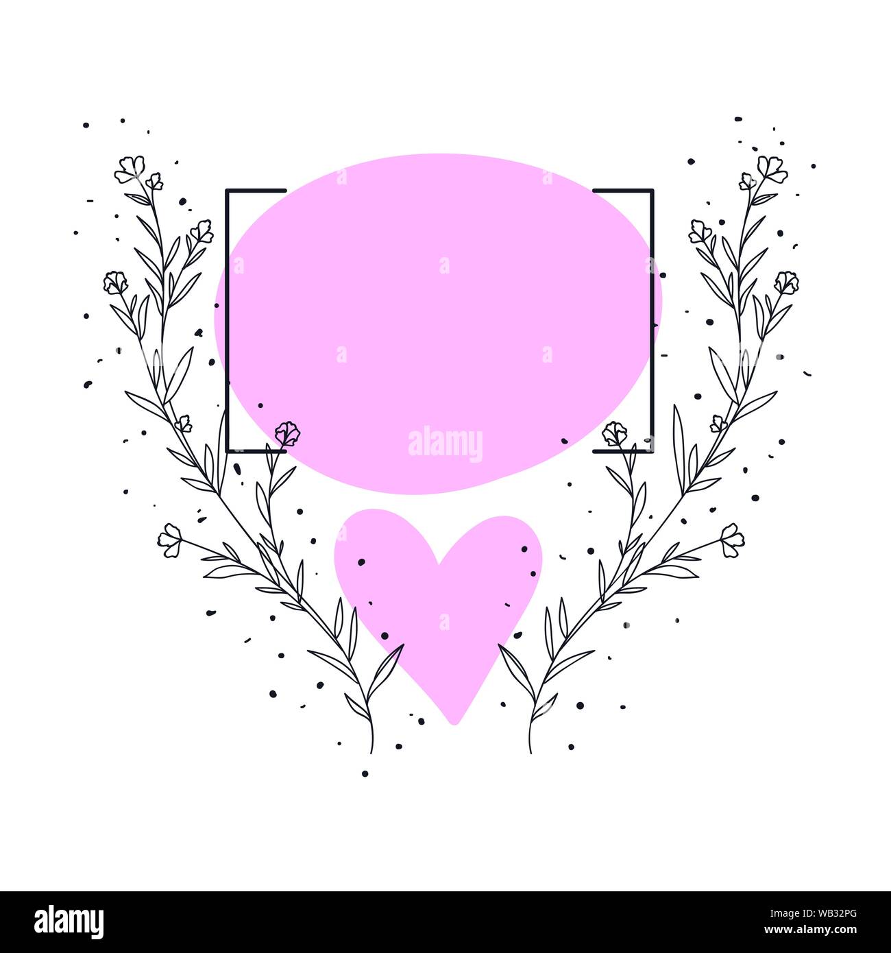 frame with flowers isolated icon Stock Vector Image & Art - Alamy