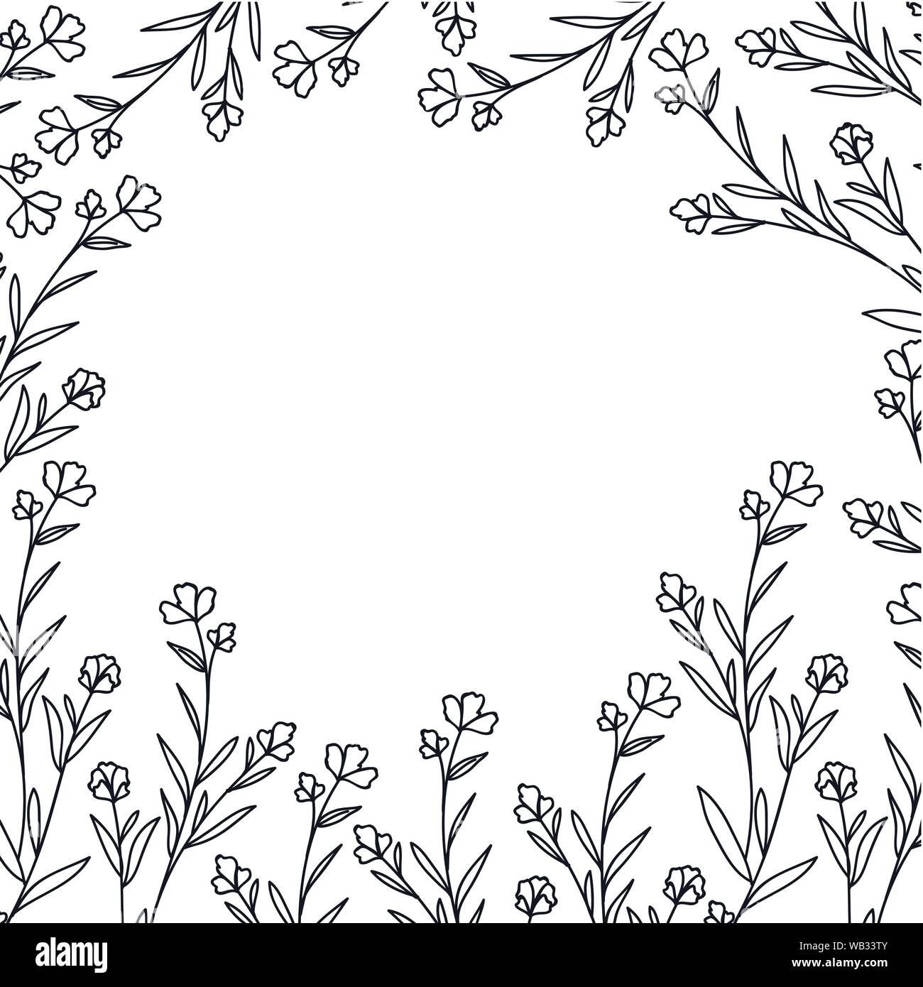 frame with flowers isolated icon Stock Vector Image & Art - Alamy
