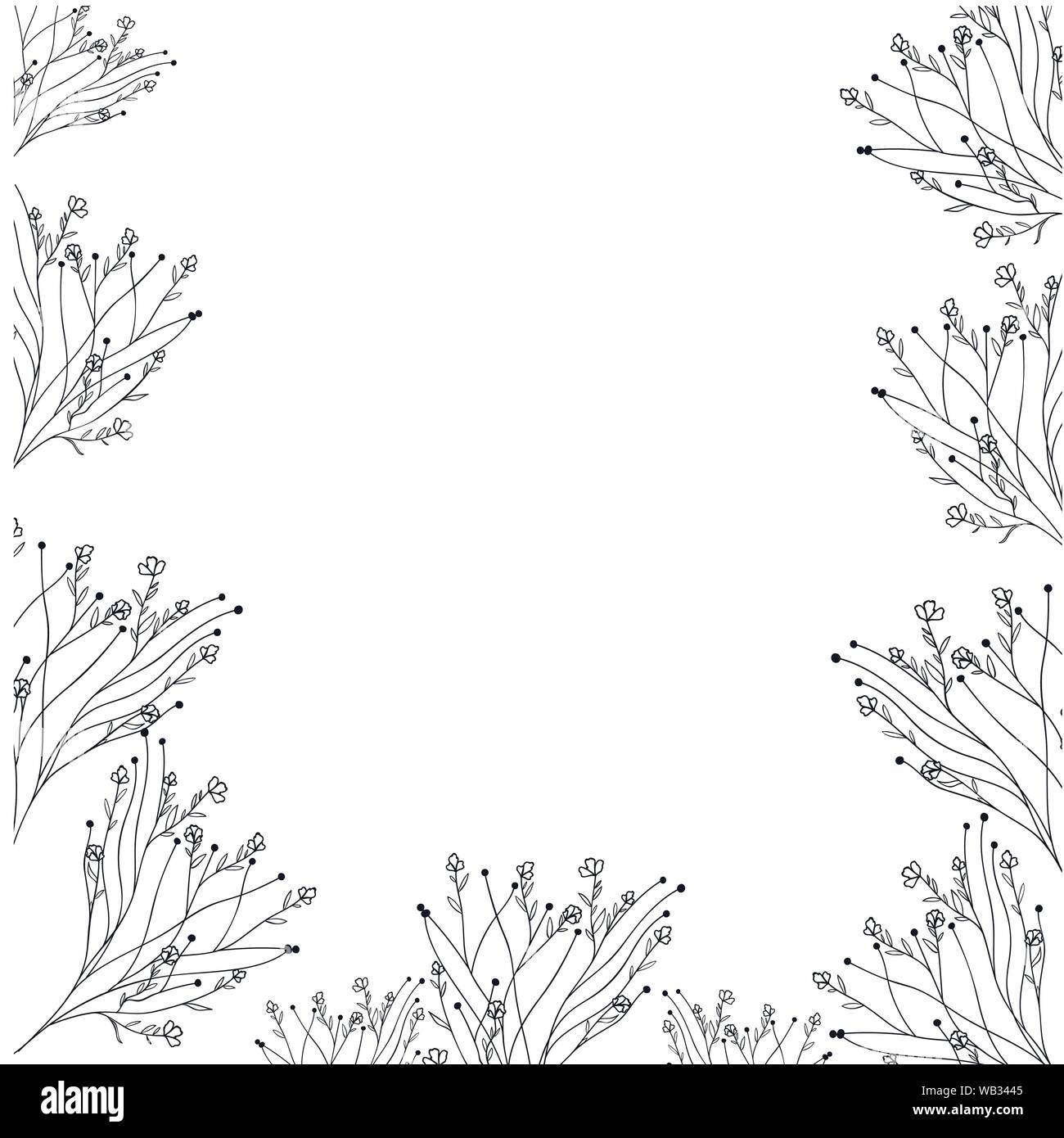 frame with flowers isolated icon Stock Vector Image & Art - Alamy