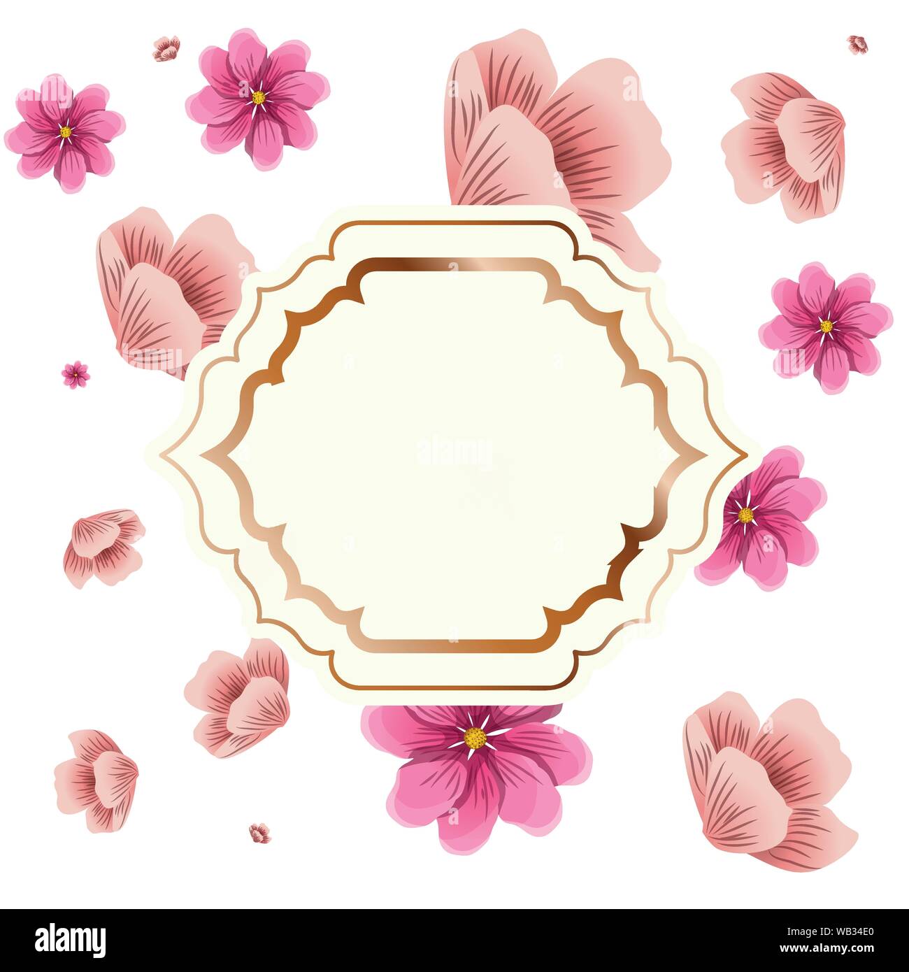 frame with flowers isolated icon Stock Vector Image & Art - Alamy