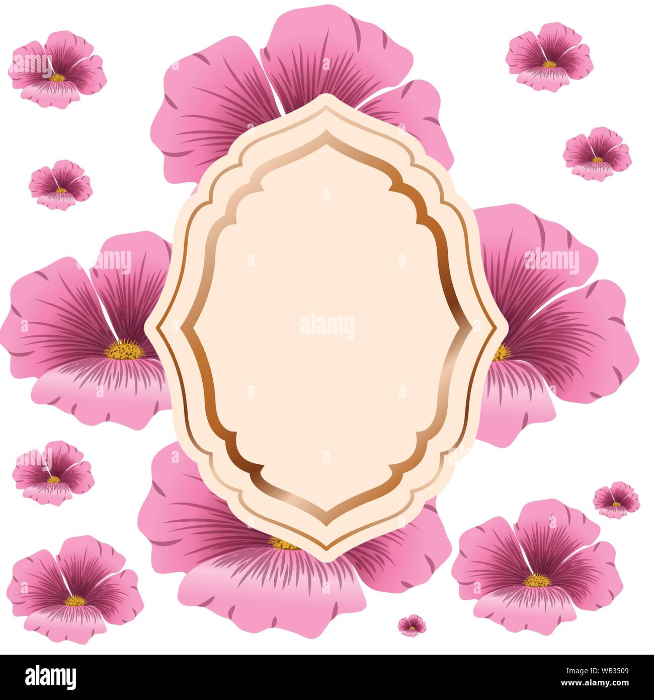 frame with flowers isolated icon Stock Vector Image & Art - Alamy