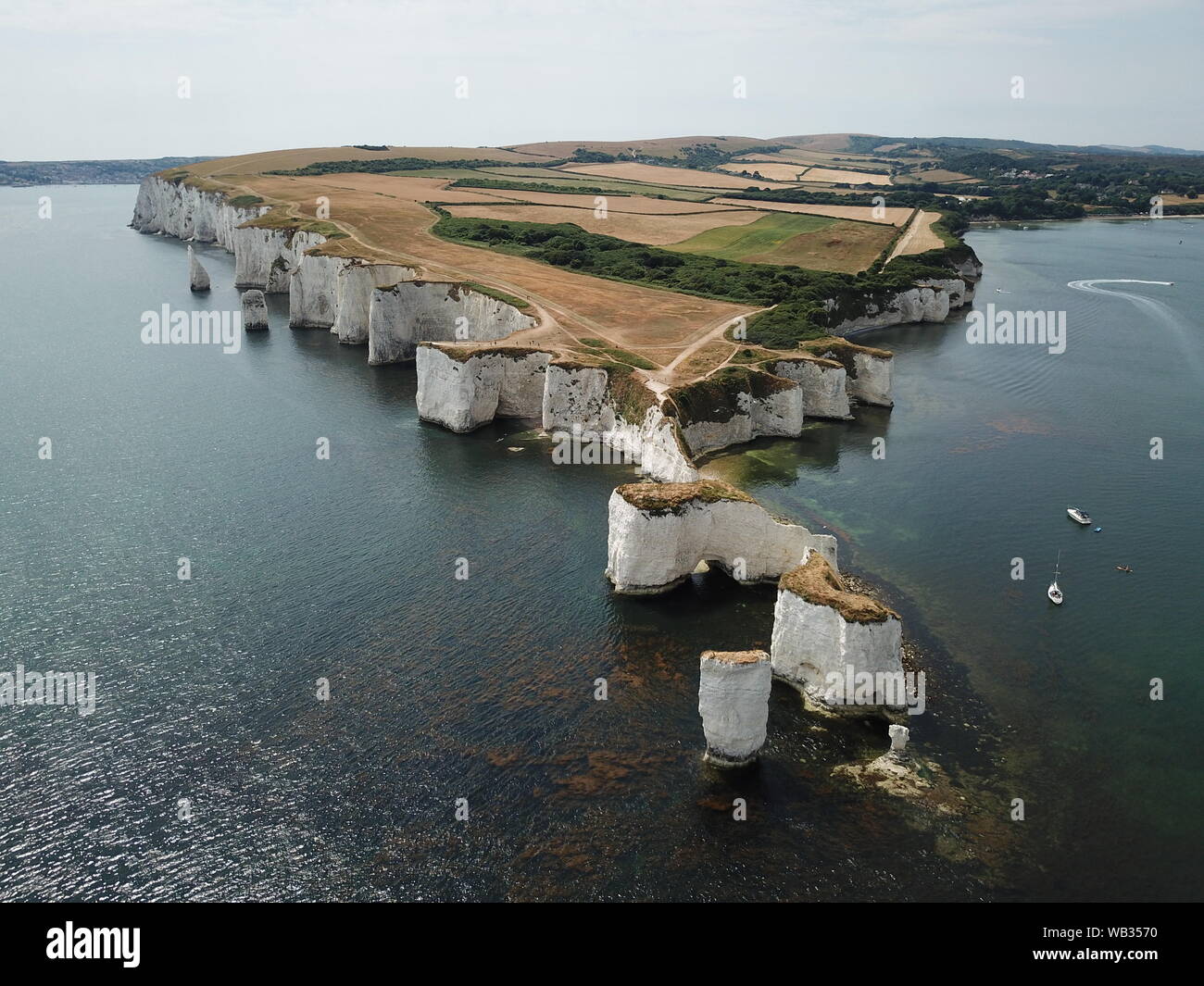 Old harry's rocks aerial hi-res stock photography and images - Alamy