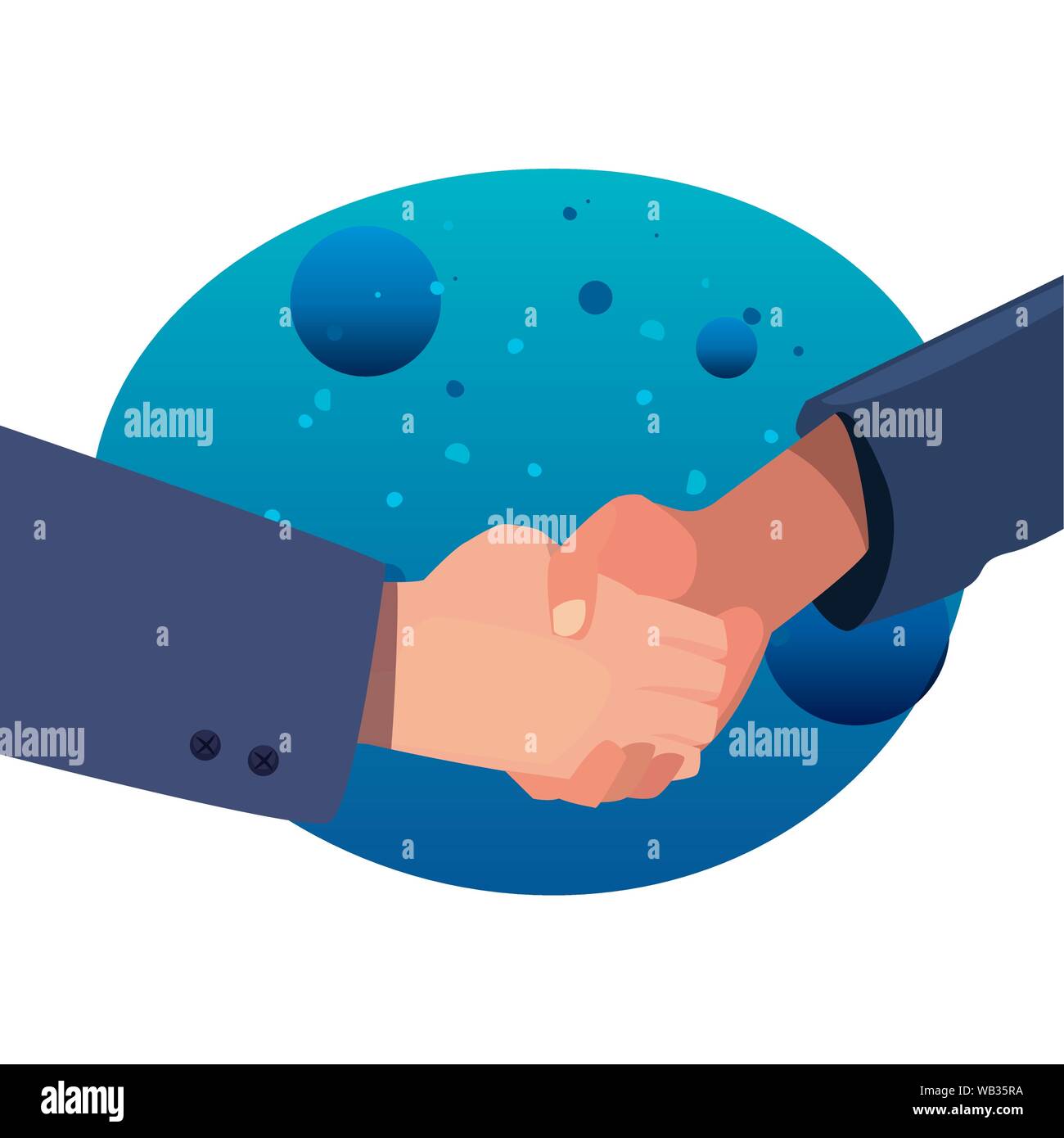handshake professional relations icon flat design vector illustration ...