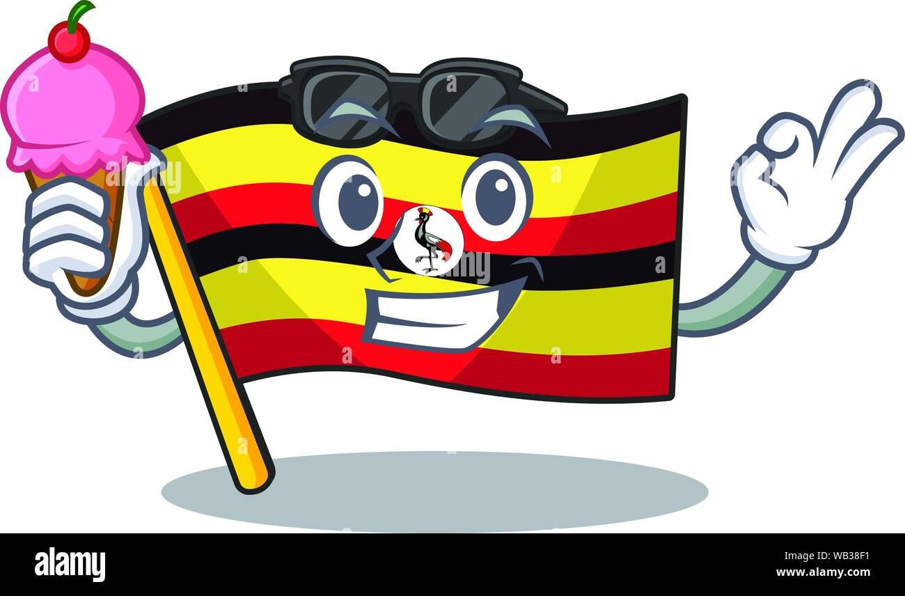 With ice cream flag uganda in the mascot shape Stock Vector Image & Art Alamy