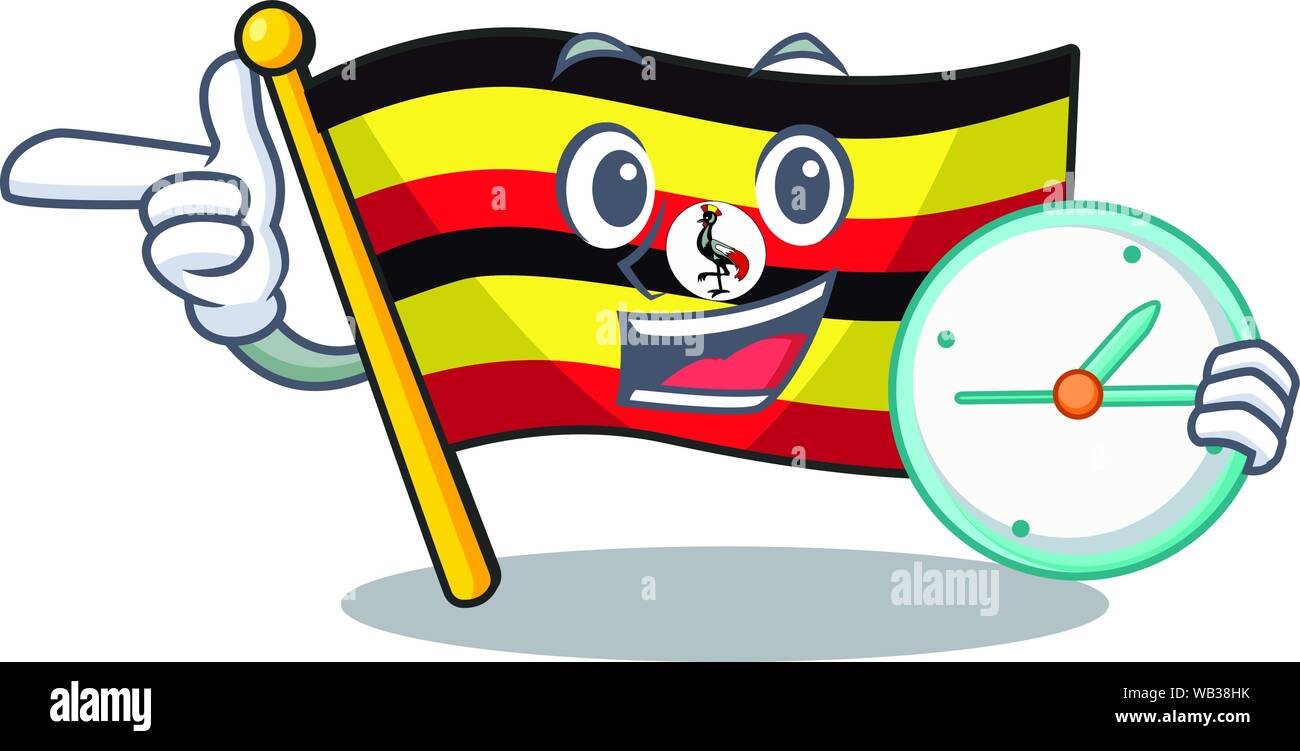 With clock flag uganda in the mascot shape Stock Vector Image & Art Alamy