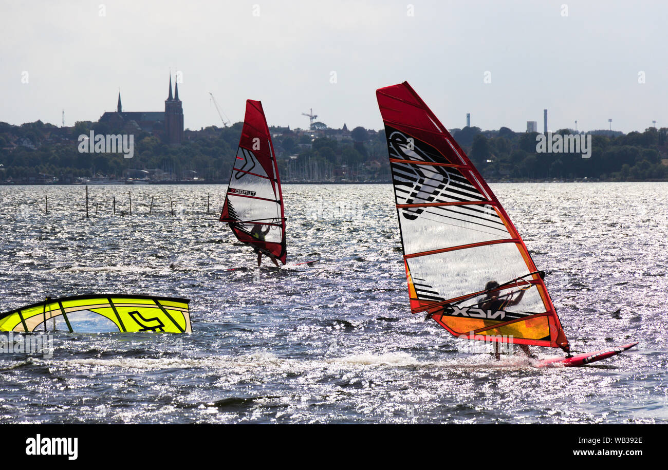 Windsurfing on Roskilde Fjord, Denmark Stock Photo Alamy