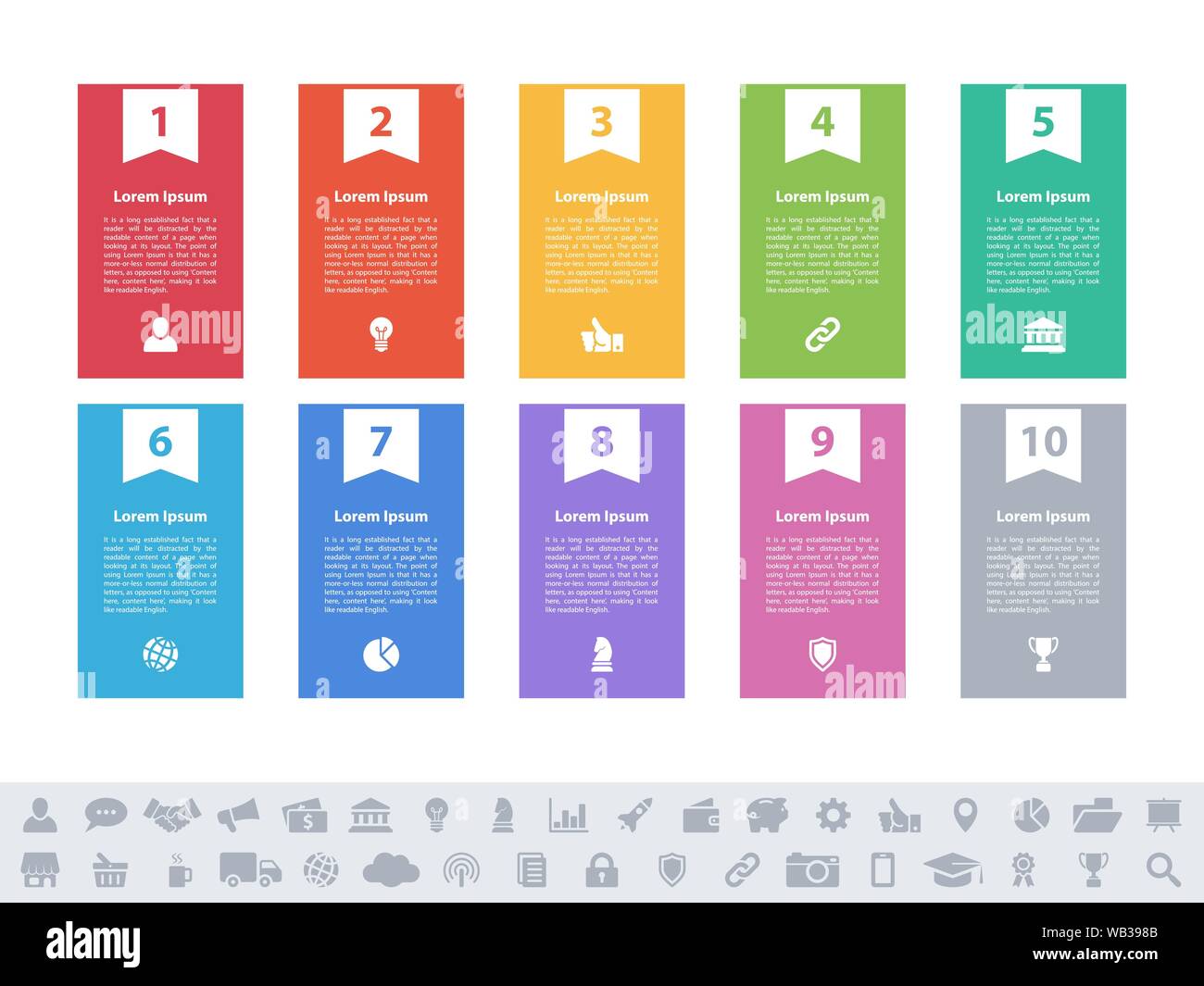 Infographic design business concept vector illustration with 10 steps ...