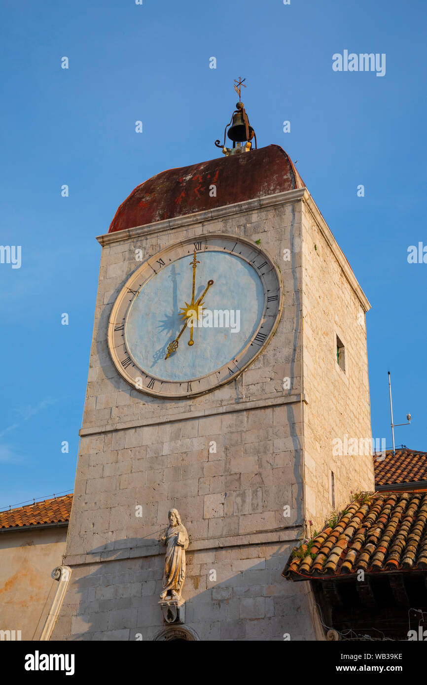 Loggia and Clock Tower, Trogir, Croatia, Europe Stock Photo