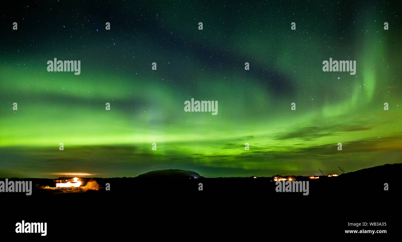 Aurora Borealis Northern Lights over Iceland Stock Photo - Alamy