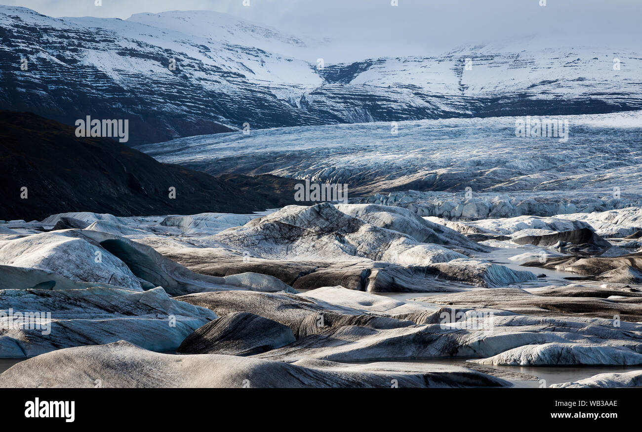 Hoffellsjokull glacier in South Iceland Stock Photo