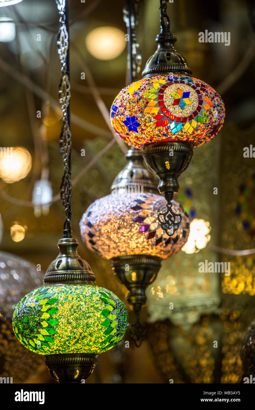 Moroccan style hanging lamps Stock Photo - Alamy