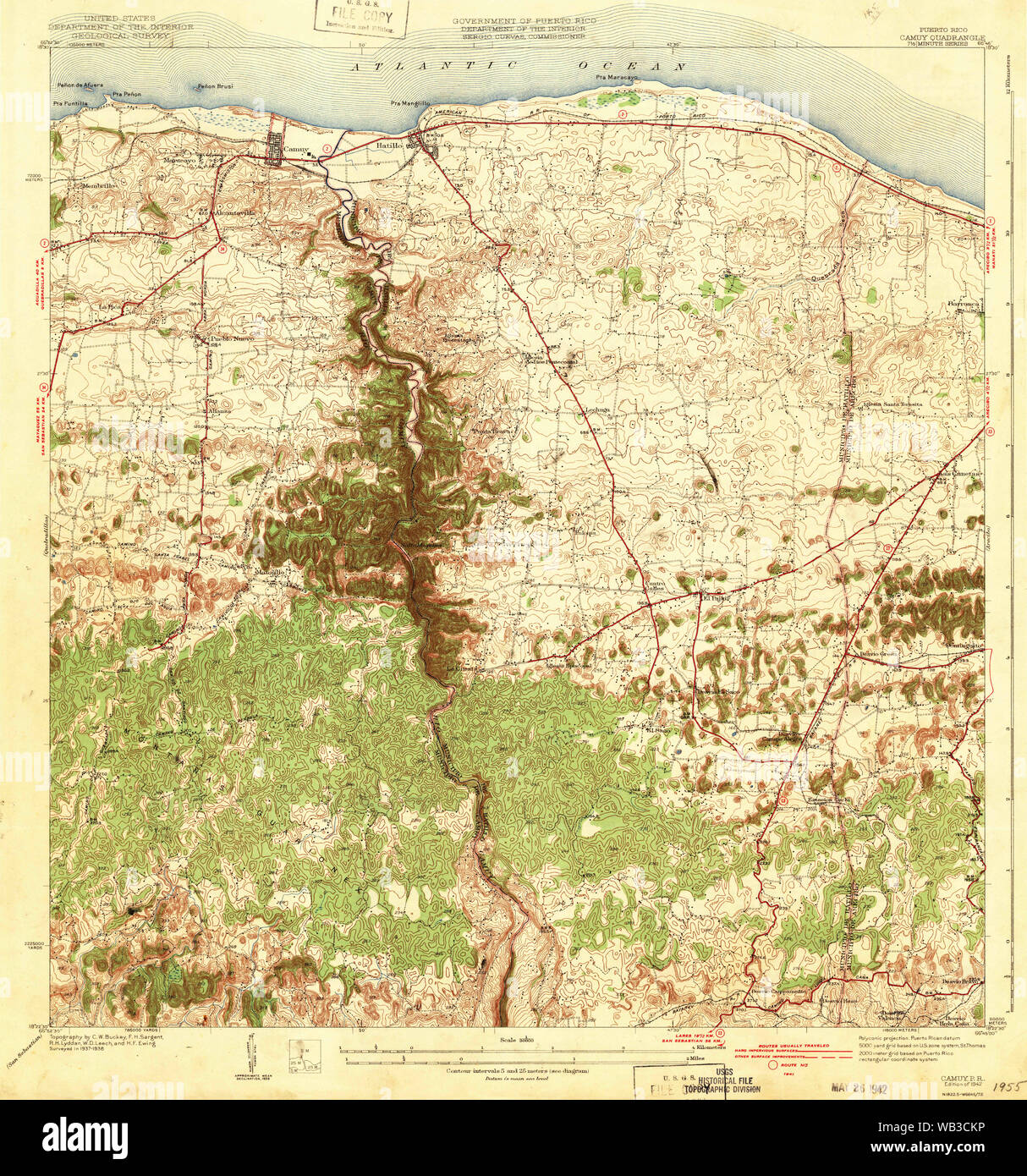 Camuy Puerto Rico Map Usgs Topo Map Puerto Rico Pr Camuy 362357 1942 30000 Restoration Stock  Photo - Alamy
