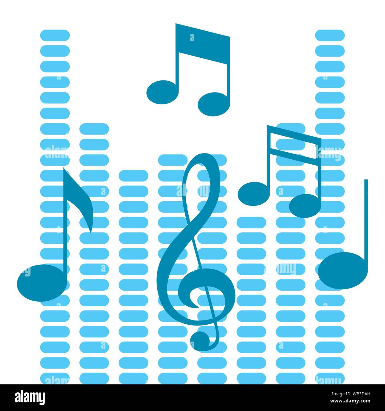 musical note equalizer music sound design vector illustration blue ...