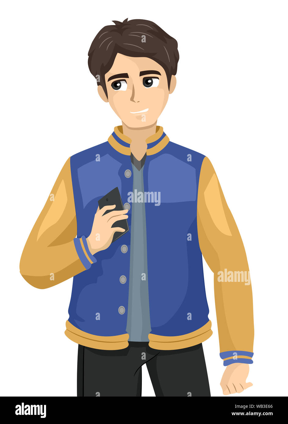 Cartoon illustration teenage boy looking hi-res stock photography and  images - Alamy