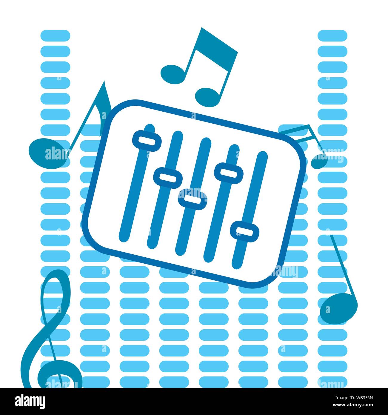 equalizer frequency music sound design vector illustration blue