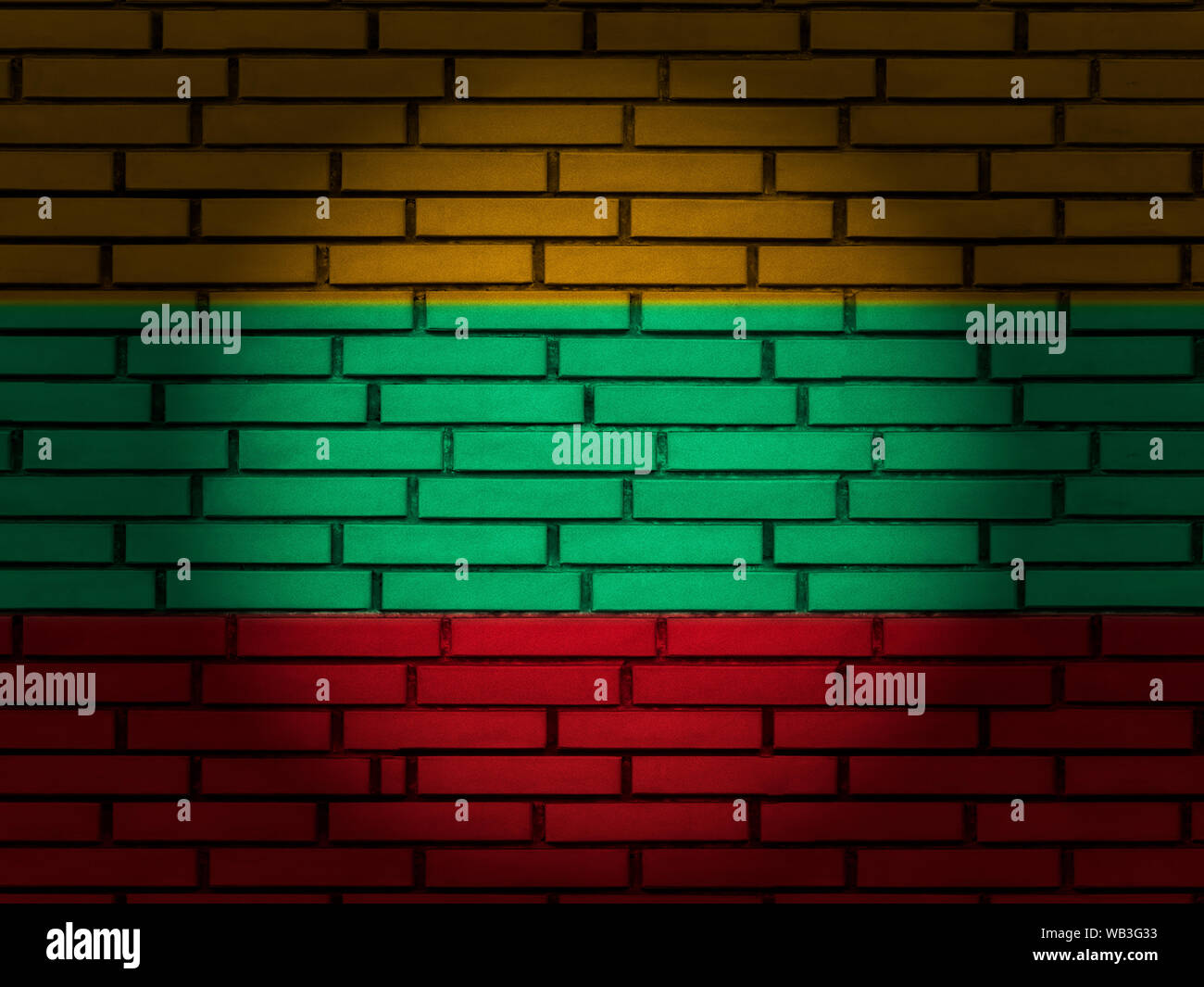 Lithuania flag on brick wall. 3d illustration Stock Photo - Alamy