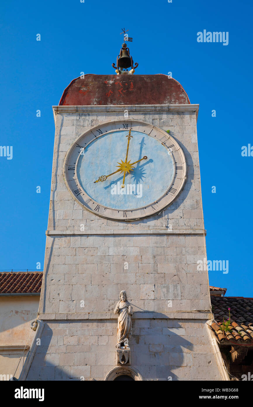 Loggia and Clock Tower, Trogir, Croatia, Europe Stock Photo