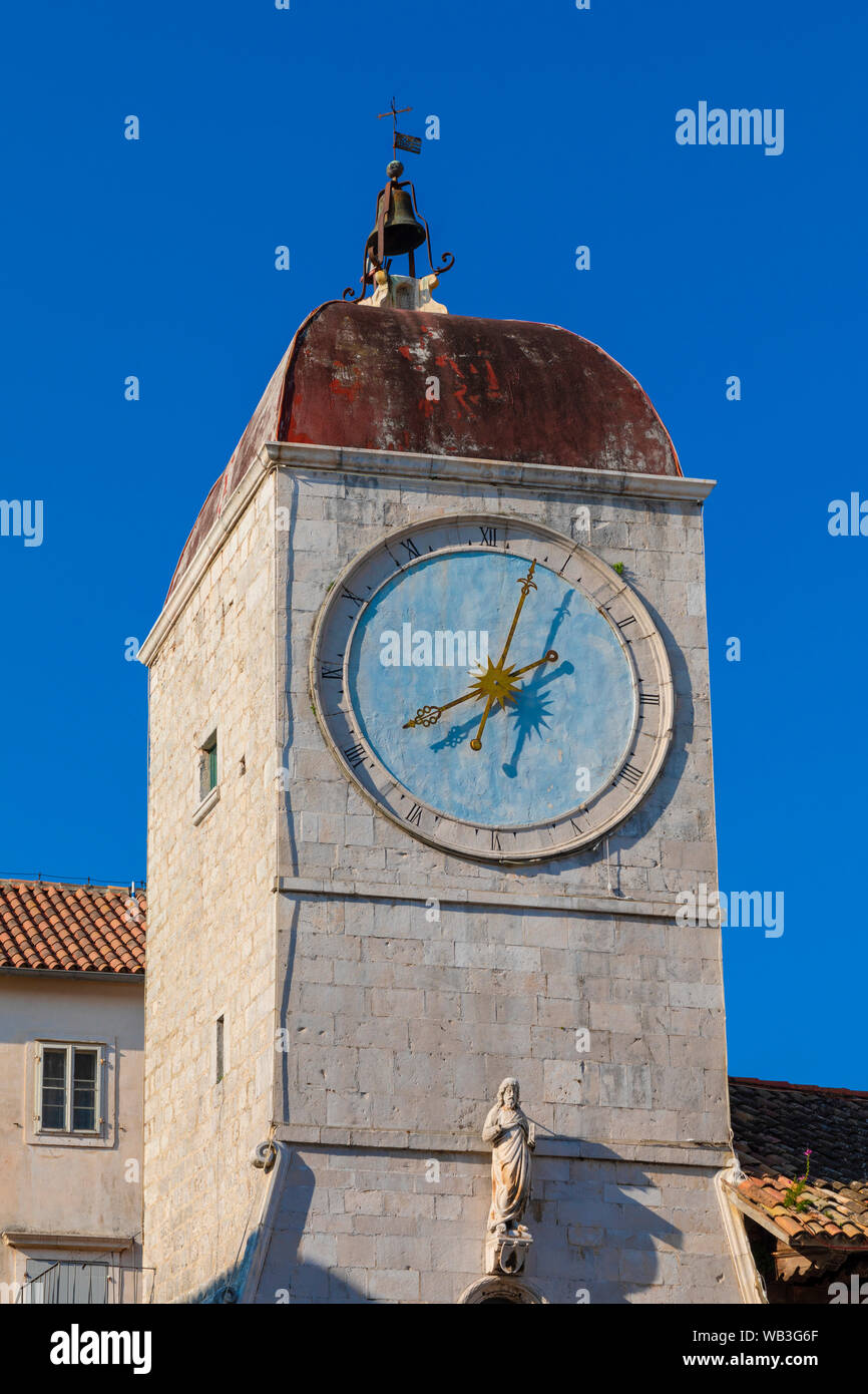 Loggia and Clock Tower, Trogir, Croatia, Europe Stock Photo