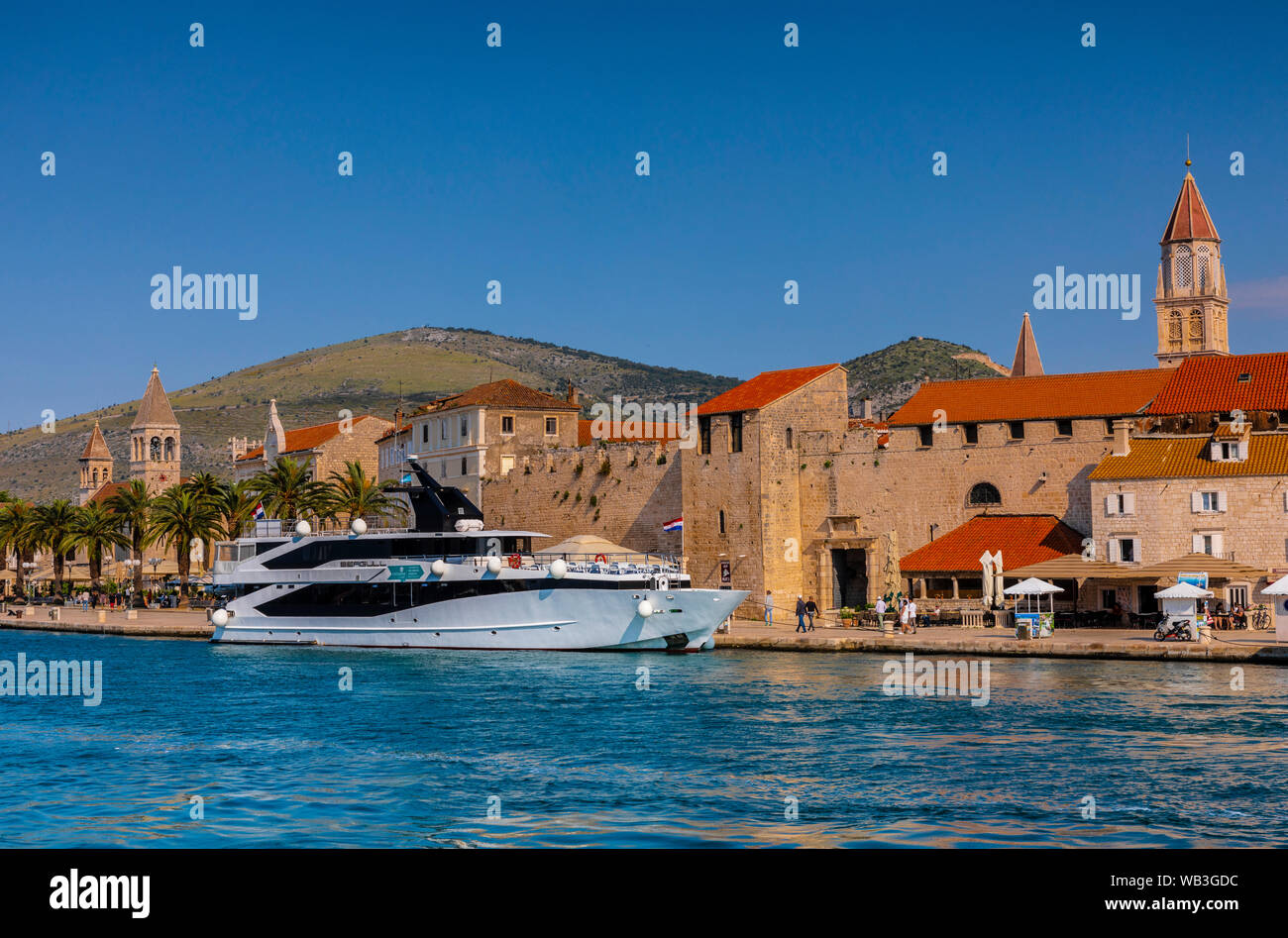 Trogir Harbour, Trogir, Dalmatian Coast, Croatia, Europe Stock Photo