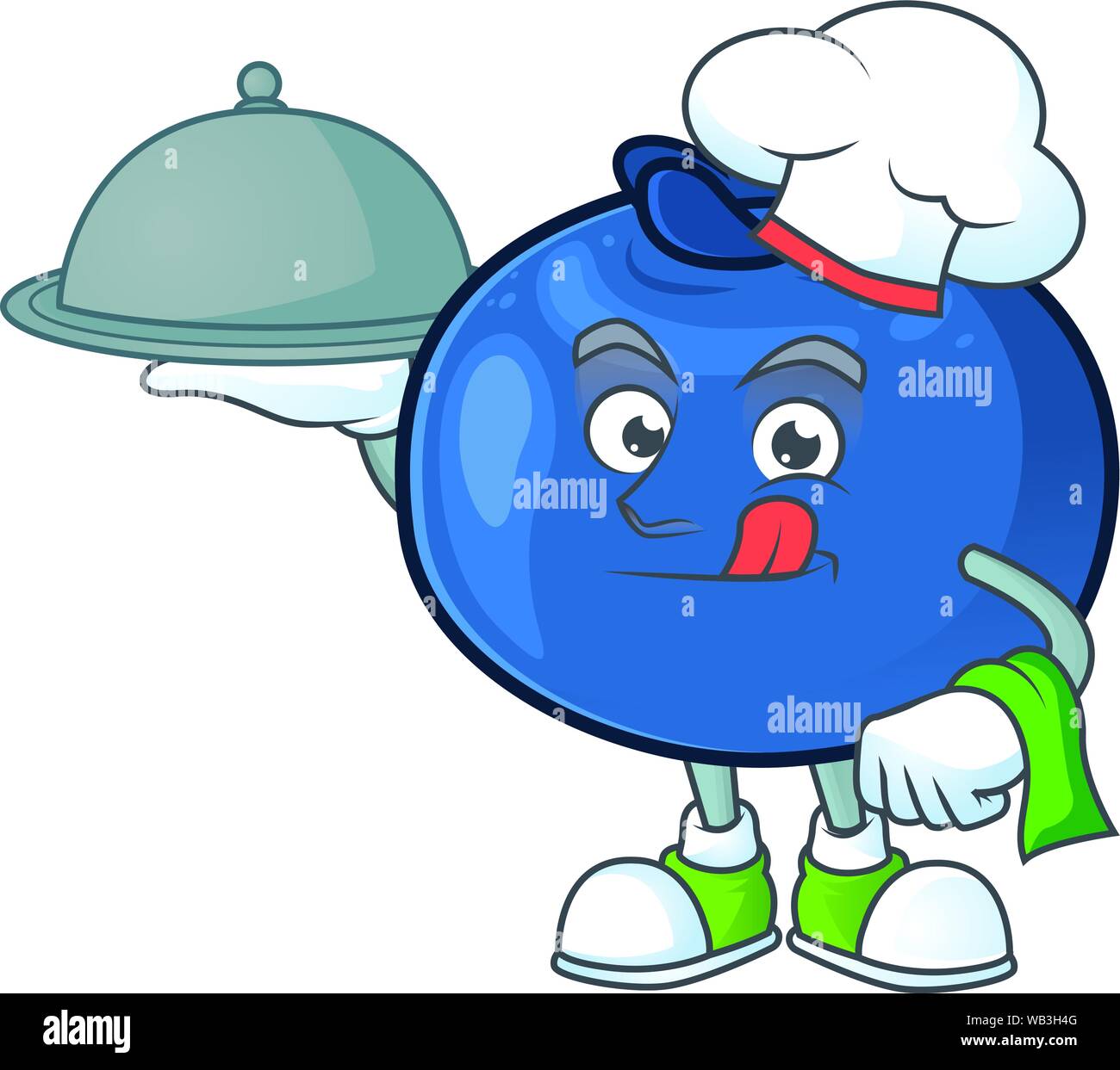Chef with food fresh blueberry character design with mascot Stock ...