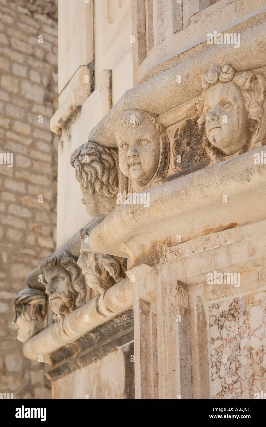 Renaissance Portraits at the Cathedral of St. James, Sibenik, Croatia, Europe Stock Photo