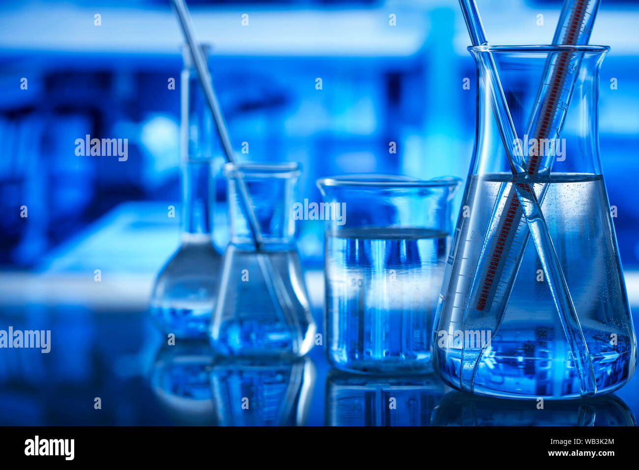 Science laboratory concept background. Microscope and laboratory