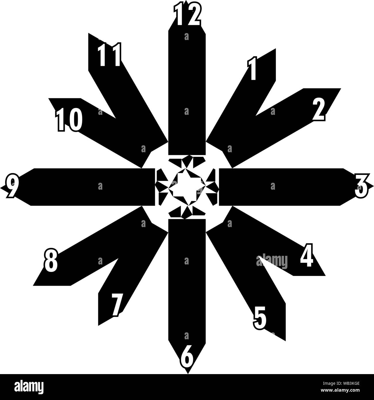 clock dial black rectangle based signs with white hourly numbers black borgered on transparent background stock vector image art alamy