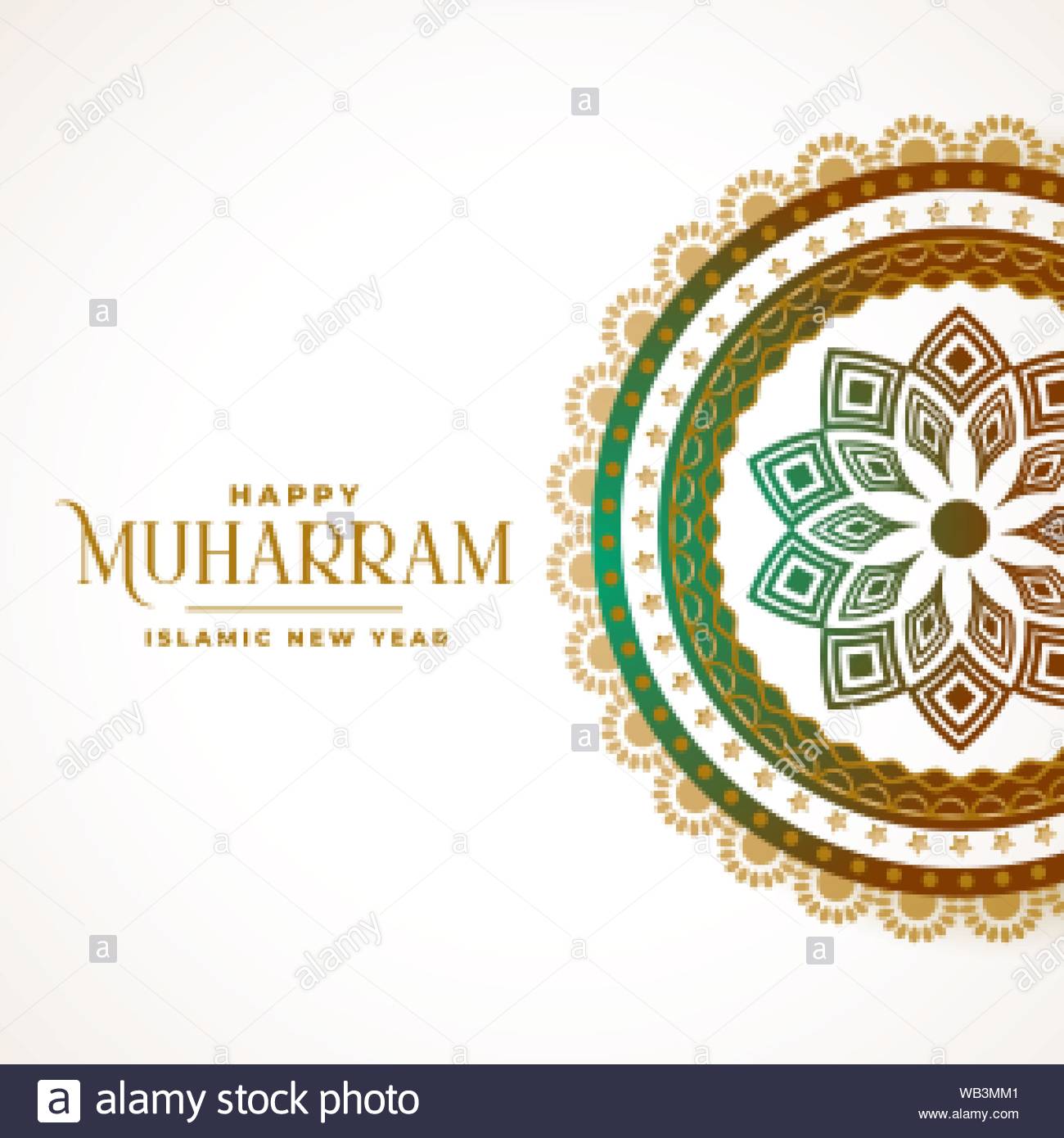 Happy Muharram Decorative Islamic Banner Design Background Stock