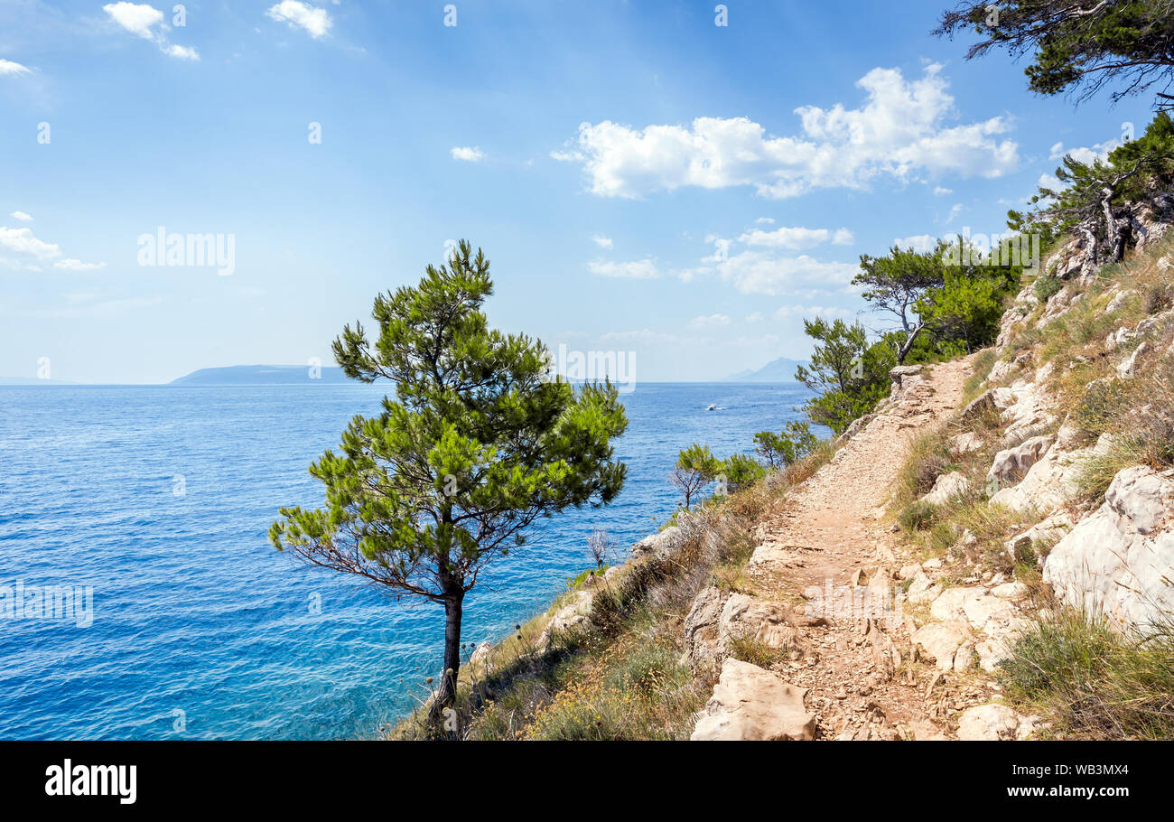 Mediterranean sea seascape near Makarska village in Croatia Stock Photo