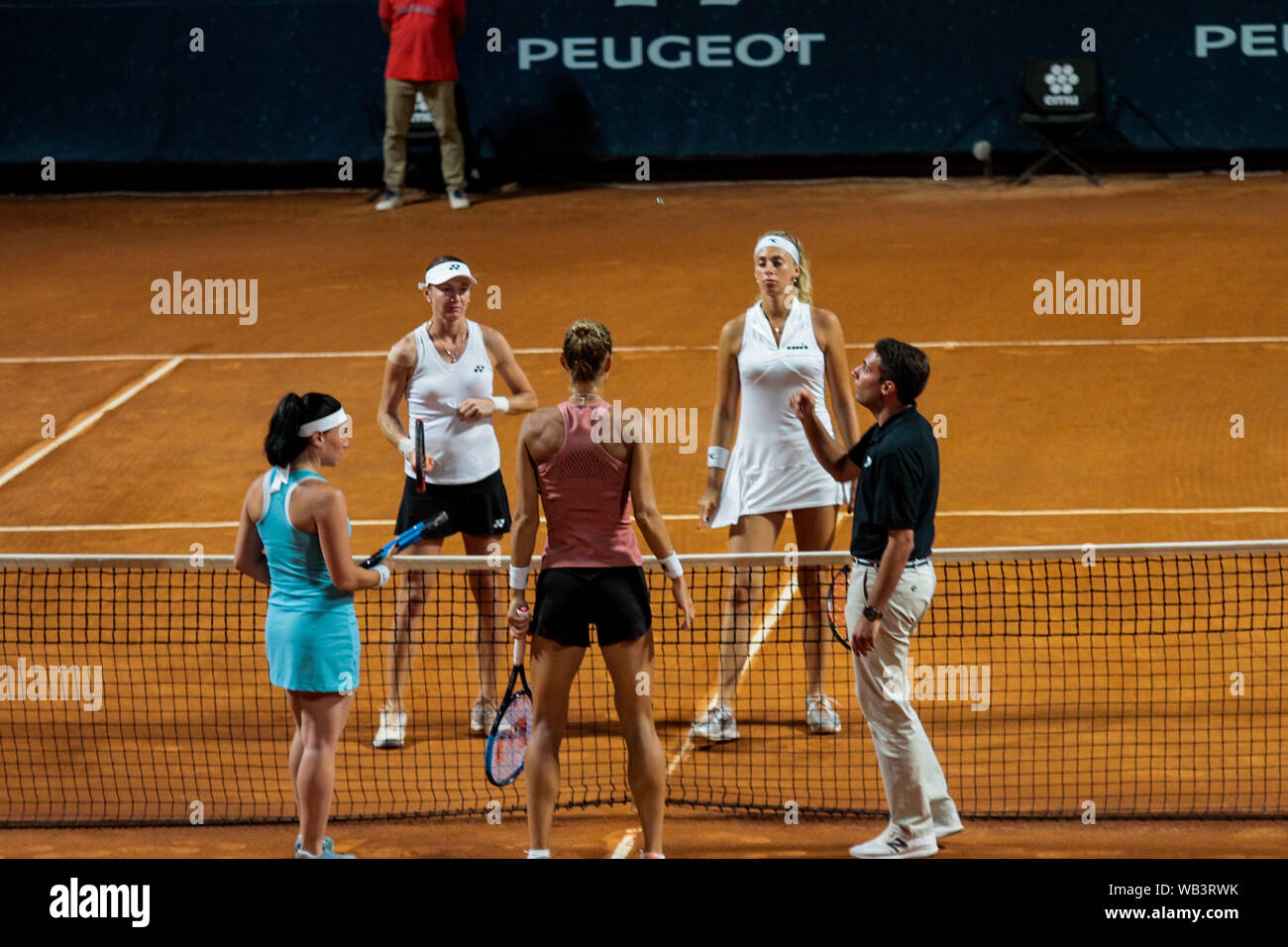 LANCIO OF MONETINA CORNELIA LISTER RENATA VORACOVA VS EKATERINE    GORGODZE AND ARANTXA RUS during 30° Palermo Ladies Open 2019 - Finals Doppio, Paler Stock Photo