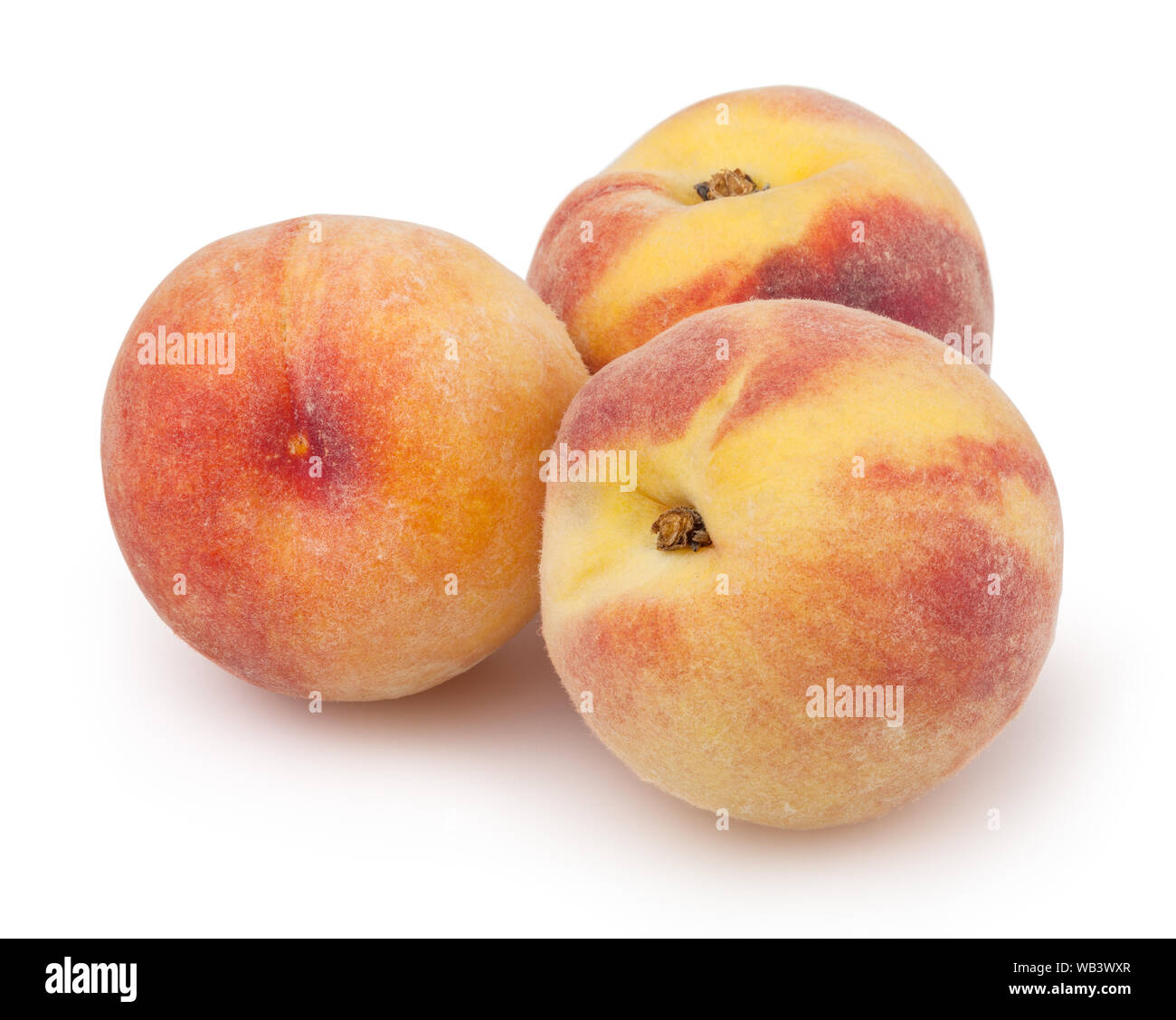 Peaches isolated on white background with clipping path Stock Photo