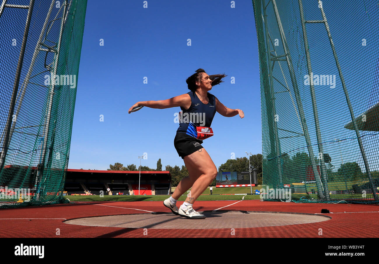 Kirsty Law on her way to winning the Women's Discus during day one of the  Muller British Athletics Championships at Alexander Stadium, Birmingham  Stock Photo - Alamy