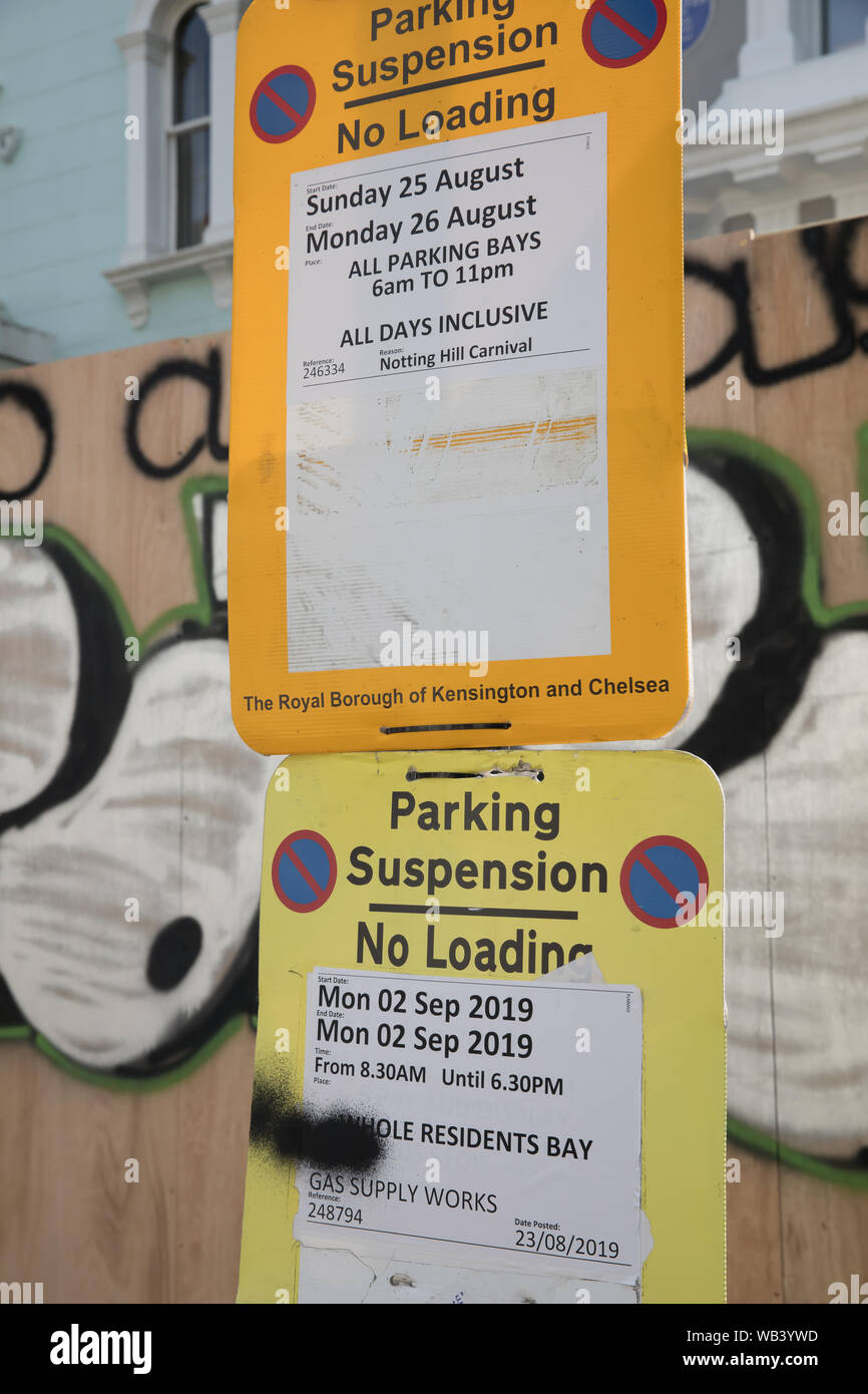 Warning parking suspension sign hi-res stock photography and images - Alamy