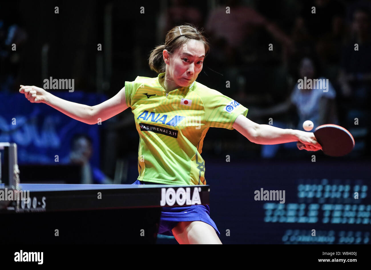Olomouc Czech Republic 23rd Aug 2019 Kasumi Ishikawa Of Japan Returns The Ball During A Women S Singles Quarterfinal Match Against He Zhuojia Of China At The 2019 Ittf Czech Open In Olomouc