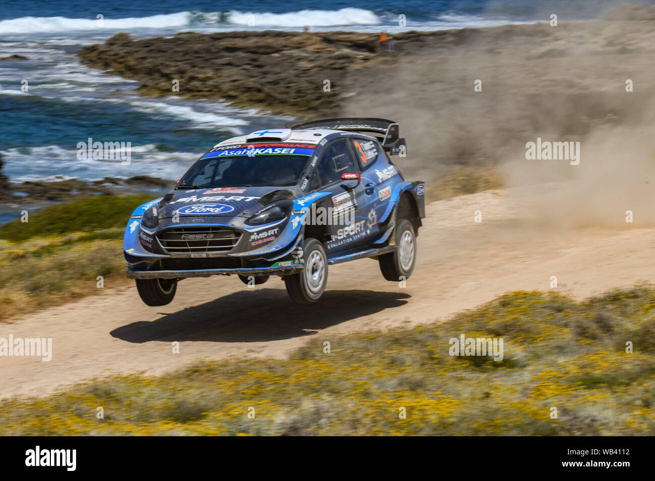 Teemu Suninen On Ford Fiesta Wrc Plus Al Salto Of Power Stage During Wrc Rally Italy Sardegna Day 04 Alghero Italy 16 Jun 19 Motors Rally Stock Photo Alamy