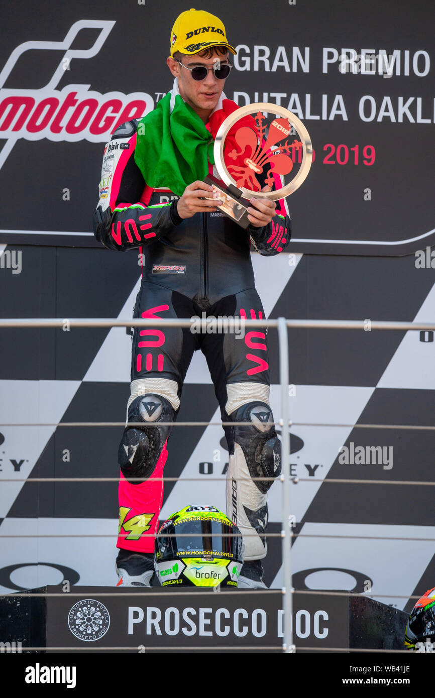 TONY ARBOLINO VNE SNIPERS SUL PODIO OF MOTO3 during Grand Prix Of Italy 2019 - Mugello - Podio Moto3, Mugello, Italy, 02 Jun 2019, Motors MotoGP Stock Photo