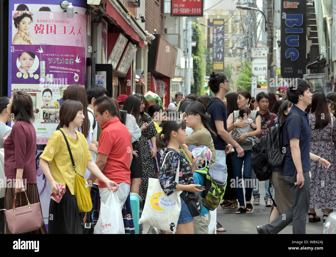 August 24, 2019, Tokyo, Japan - Business goes as usual in Tokyo's  Shin-Okubo, a major Korean community in the nations capital on Saturday,  August 24, 2019, at the height of mounting tension