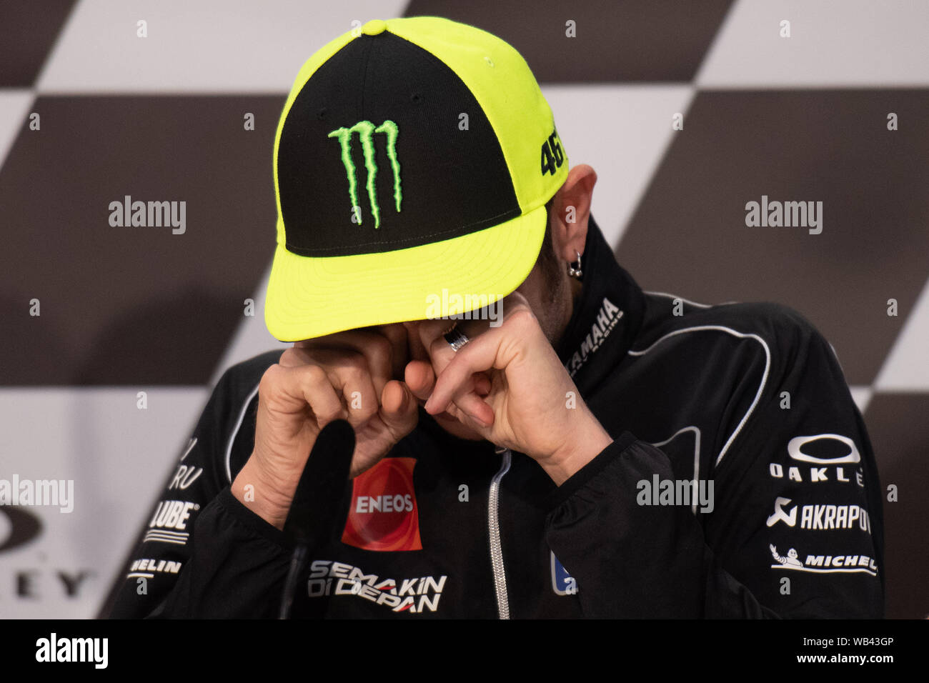 VALENTINO ROSSI DURING THURSDAY PRESS CONFERENCE IN MUGELLO CIRCUIT - MOTOGP GRAN PREMIO D´ITALY during Gran Premio D´Italy 2019 (mugello) - Conferenz Stock Photo