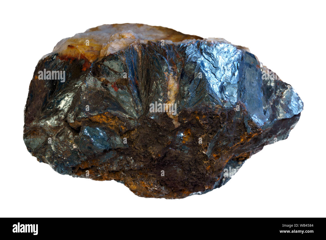 hematite iron ore piece isolated on white background Stock Photo