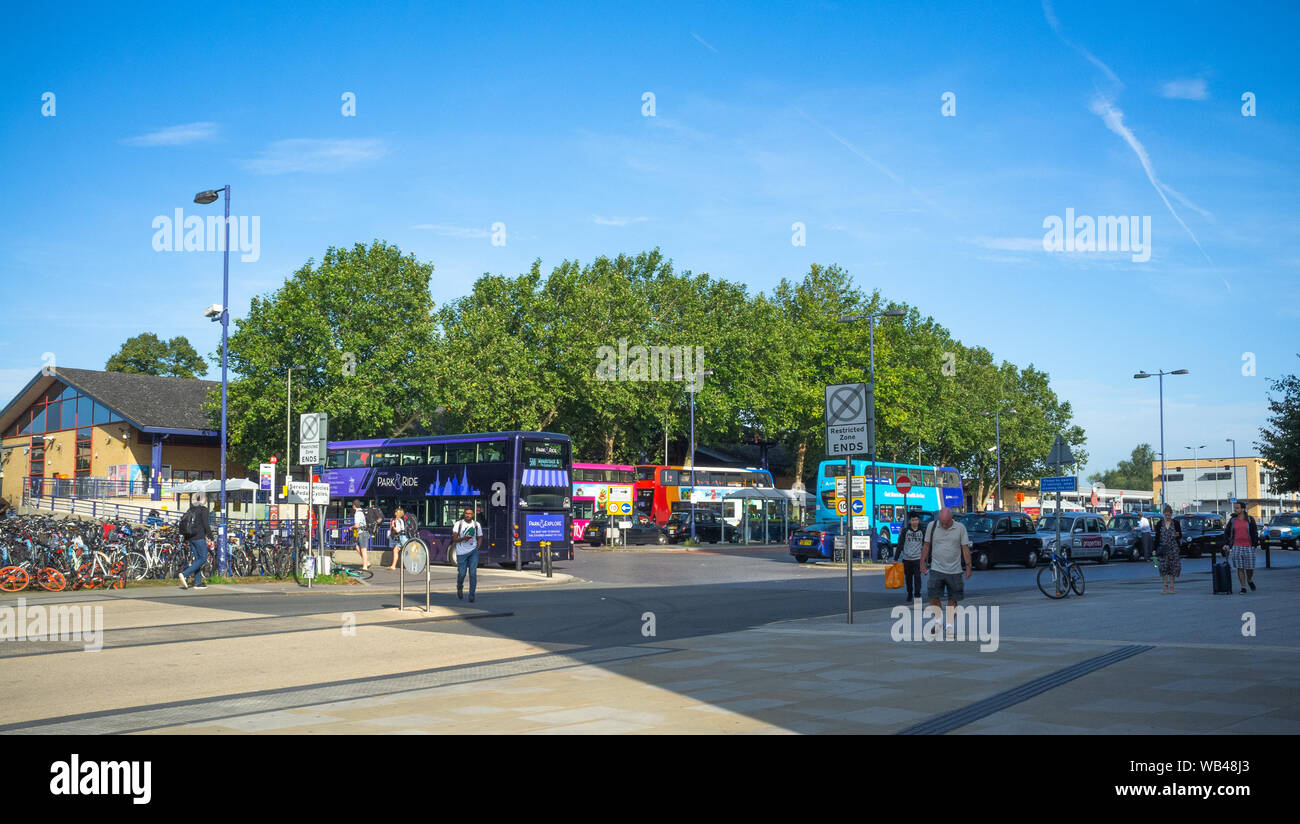 The central bus and railway station Oxford, a short walk from the city