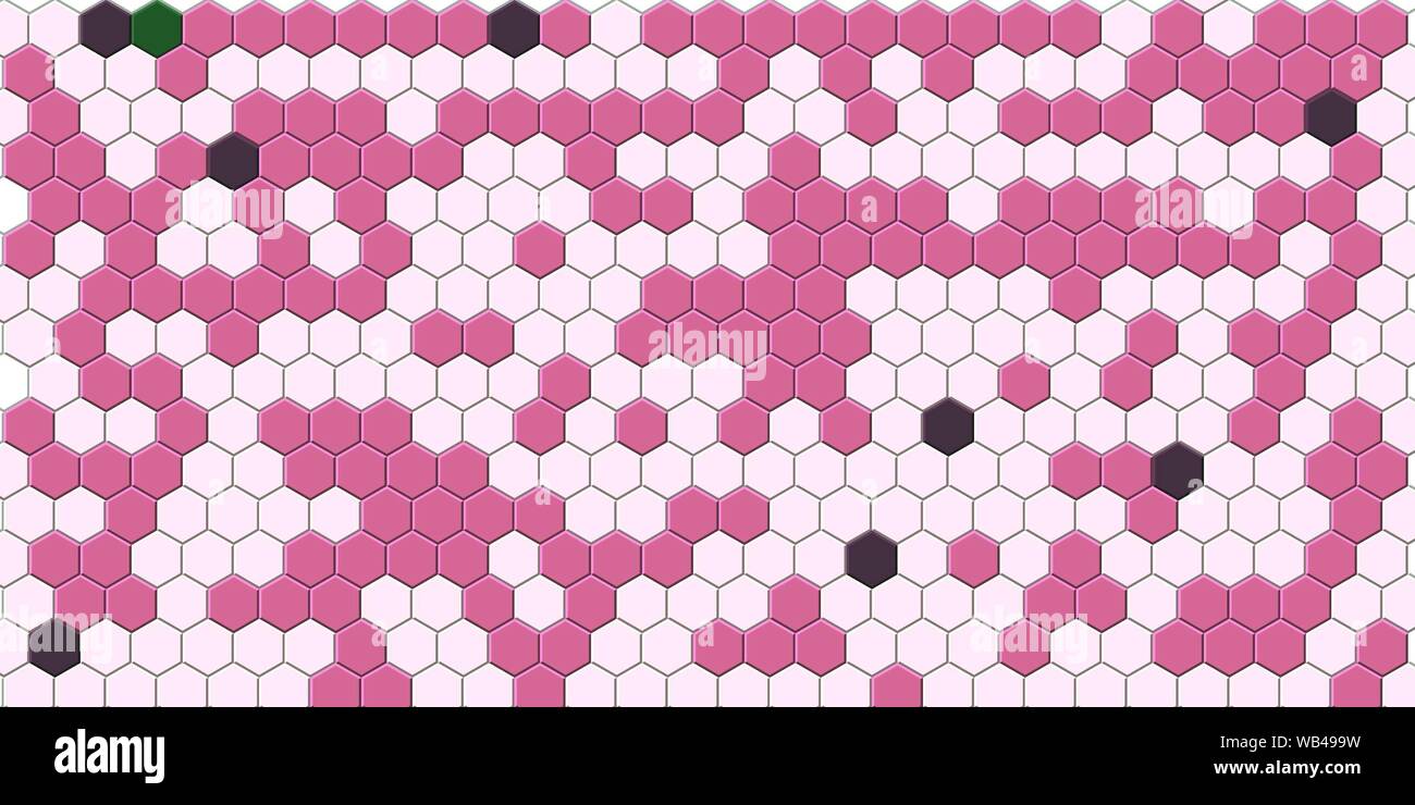 Honeycomb pink grid seamless background or Hexagonal cell texture Stock Photo