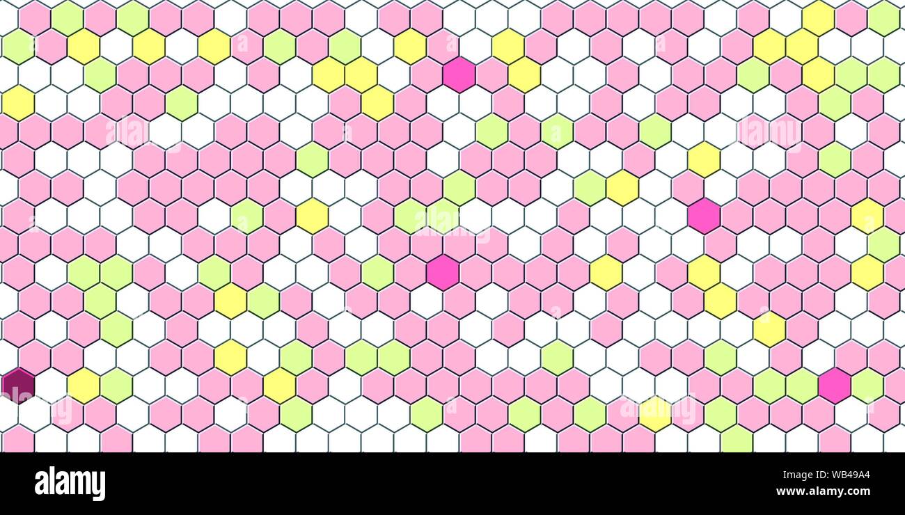 Honeycomb pink grid seamless background or Hexagonal cell texture Stock Photo