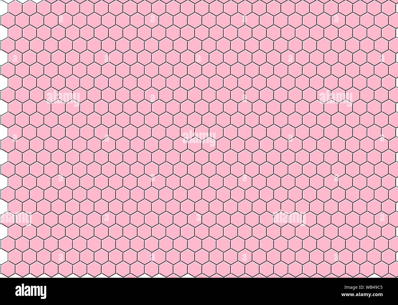 Honeycomb pink grid seamless background or Hexagonal cell texture Stock Photo