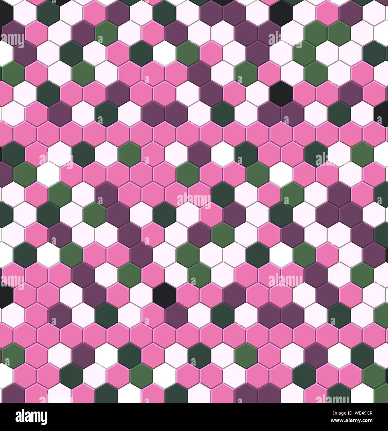 Honeycomb pink grid seamless background or Hexagonal cell texture Stock Photo